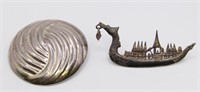 (2) STERLING BROOCH PINS