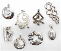 (8) STERLING PENDANTS