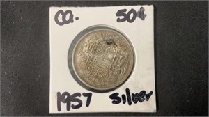 1957 50 Cent Silver Coin