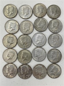 Roll of 20 - 40% Silver Kennedy Half Dollars