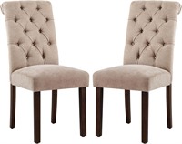 2pc COLAMY Tufted Dining Chairs