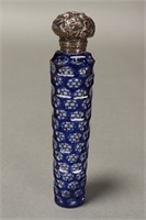 Victorian Cased Glass and Silver Scent Bottle,