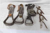 2 Sets of Stirrups & 3 Leather Punches