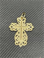 14 Kt Gold Cross Pendant 
TW .3g
Tested