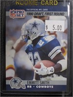 1990 PRO SET EMMITT SMITH ROOKIE CARD HOF