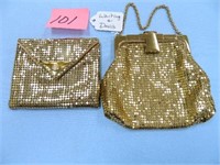 (2) Vintage Whiting and Davis Gold Tone Mesh