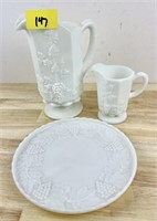 3 Piece Vintage Milk Glass Lot