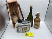 GROUP OF BOTTLES AND A CB TIMES DECANTER
