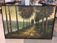 Painting On Canvas - Tree Line Scene - approx.