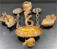 Carved Wood Safari Theme Bowls and More