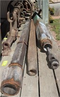 Vintage Wood Pump and Wooden Wagon Axles