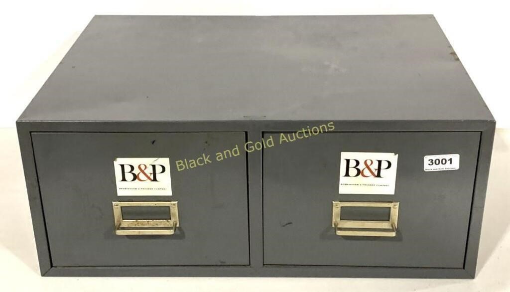 Vintage Steelmaster Gray Double Card File Box