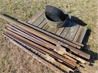 T-posts, rubber feed pans
