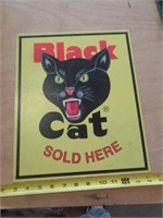 METAL SIGN 12"X14 1/2" BLACK CAT