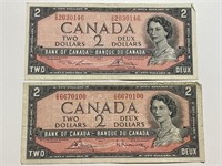 TWO 1954 TWO DOLLAR BILLS