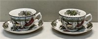 NICE PAIR OF FRIENDLY VILLAGE TEA CUP AND SAUCER