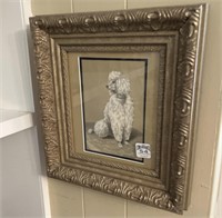 Framed & matted poodle print 11”x 12”