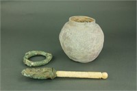 3 PC Chinese/Thai Archaic Bronze Items