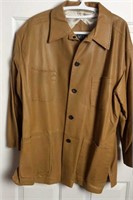 Custom Arrow Tan Leather Jacket Fully Lined Men's