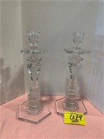 PAIR OF WATERFORD MARKED CANDLESTICKS