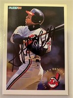 Indians Albert Belle Signed Card with COA