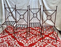 Vintage Iron Dining Chairs  with Cushions (4)