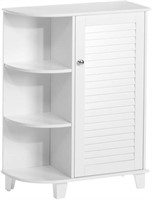 RiverRidge Floor Cabinet with Side Shelves, White