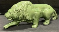 Vintage MCM Ceramic Green Prowling Lion.