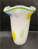 Art Glass Spotted Vase.