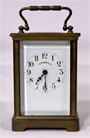 Tiffany & Co. carriage clock, brass case & works,