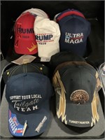 2 Trays Baseball Trump Hats.