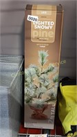 BATTERY OPERATED LIGHTED SNOWY PINE 20 WARM LED