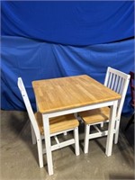 2 person dining table, dimensions are 30x30x29
