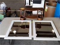 2 Framed Mirrors, Decorative Wall Shelf