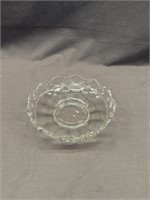 VINTAGE 6.25 INCH CROCHET EDGE GLASS BOWL