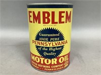 Emblem Motor Oil 1 US Quart Metal Can