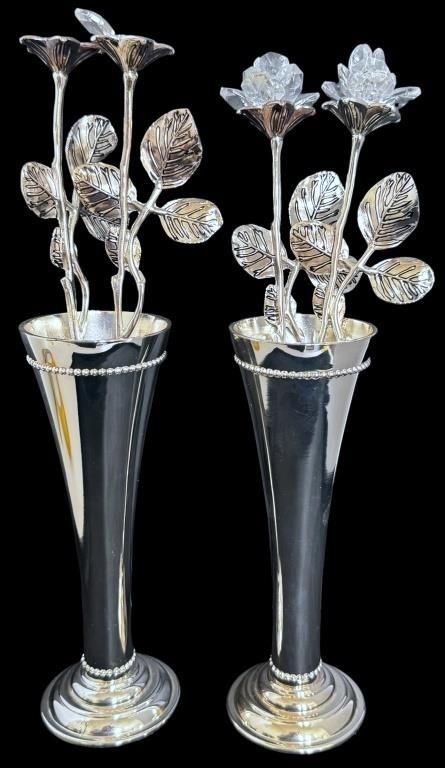 Godinger Silver Bud Vases & Roses