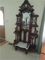 Ornate antique etagere w/ marble