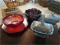 5 pieces carnival glass