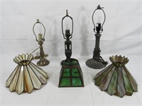 (3) STAINED GLASS LAMPS: