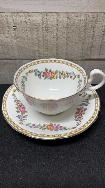 Aynsley Floral Leaves Bone China Cup & Saucer