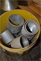 Bucket of 3 1/2" Galvanized Conduit Connectors