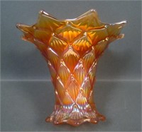 Dugan Marigold Squatty Lined Lattice 5 1/4" Vase