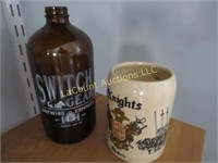 knights beer mug stein switch gear brewing bottle