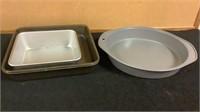 9” round cake pan, 2 8”x8” cake pan