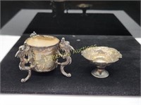 TWO MINI STERLING SILVER ASIAN SERVING DISHES