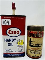 Antique Esso Handy Oil & Gunslick Cleaning Tin