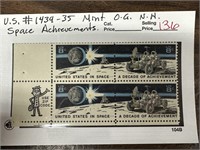 1434-35 STAMP BLOCK OG NH SPACE ACHIEVEMENT