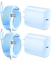 New, Fast Charger for iPhone 15,2 Pack 20W PD USB