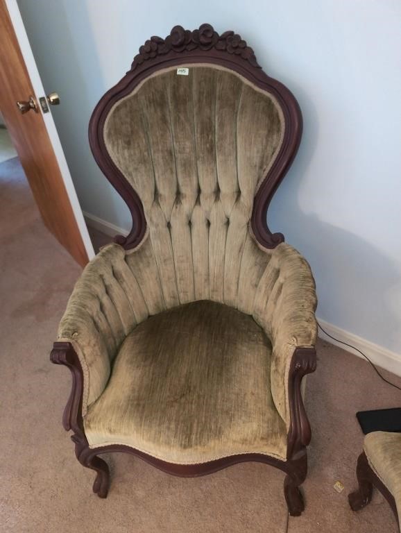 Kimball Furn Co mahogany Victorian arm chair